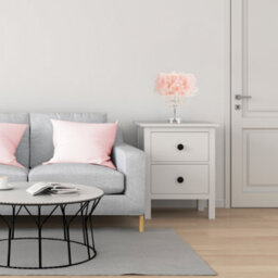 Happy Homewares Modern Chandelier Style Pink Feather Table Lamp With Waterfall Acrylic Droplets - thumbnail 5