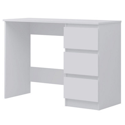 Fwstyle Stora White 3 Drawer Dressing Table (H) 72Cm (W) 99Cm (D) 40Cm - image 1