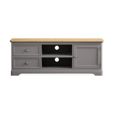 Furniture 48 Ashton Oak And Light Grey Painted Super Wide Tv Cabinet