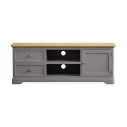 Furniture 48 Ashton Oak And Light Grey Painted Super Wide Tv Cabinet - thumbnail 1
