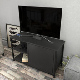Decorotika Muskegon Tv Stand Tv Unit For Tv's Up To 63 Inch Black And Anthracite - thumbnail 3