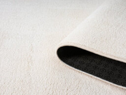 Comfy Washable Low Pile Living Room Area Rug - Anti-Slip Felt Backing Cream 60Cm X 200Cm - thumbnail 3