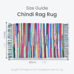 Allure Bath Fashions Chindi Recycled Rag Rug With Fringe - 50 X 80Cm - thumbnail 4