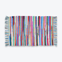 Allure Bath Fashions Chindi Recycled Rag Rug With Fringe - 50 X 80Cm - thumbnail 1