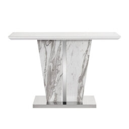 Furniture in Fashion Memphis High Gloss Console Table In Filo Marble Effect Glass Top - thumbnail 5