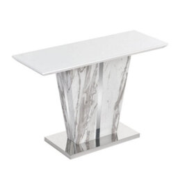 Furniture in Fashion Memphis High Gloss Console Table In Filo Marble Effect Glass Top - thumbnail 4