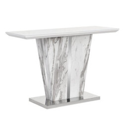 Furniture in Fashion Memphis High Gloss Console Table In Filo Marble Effect Glass Top - thumbnail 3