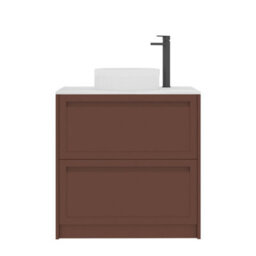 Royal Bathrooms Royal Bathroom Elmore 800mm Terracotta Clay Freestanding Countertop Bathroom Vanity Unit 2 Drawer With Round Basin - thumbnail 7