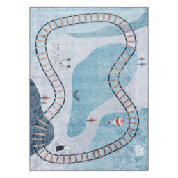 RugsX Junior 52243.801 Washing Carpet Train Tracks For Children Anti-Slip -   200X290 Cm - thumbnail 3