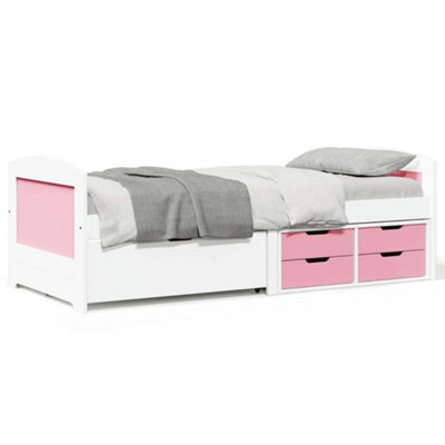 Berkfield Day Bed With 5 Drawers Without Mattress Irun White&pink 90X200 Cm - image 1
