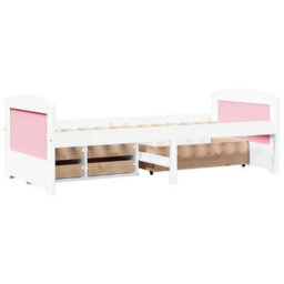 Berkfield Day Bed With 5 Drawers Without Mattress Irun White&pink 90X200 Cm - thumbnail 8