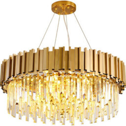 Wdw 2618 95Cm Postmodern K9 Crystal Chandelier Clear And Gold 12 X E14 - thumbnail 2