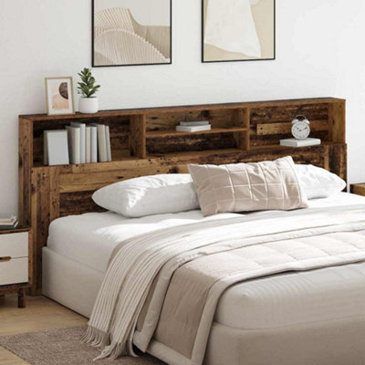 Walplus Headboard Cabinet Old Wood 220 X 19 X 101.5 Cm Engineered Wood - image 1