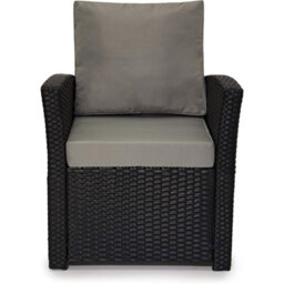 Evre 4 Seater Black Rattan Garden Furniture Sofa Armchair Set - Roma With Coffee Table - Inc Weekend Delivery - thumbnail 4