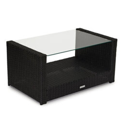 Evre 4 Seater Black Rattan Garden Furniture Sofa Armchair Set - Roma With Coffee Table - Inc Weekend Delivery - thumbnail 5