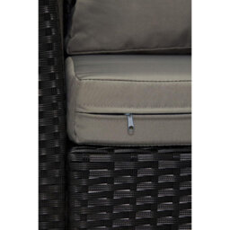 Evre 4 Seater Black Rattan Garden Furniture Sofa Armchair Set - Roma With Coffee Table - Inc Weekend Delivery - thumbnail 6