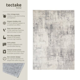 Tectake Washable Rug Nadira - Different Sizes, Abstract Pattern, Synthetic Wool And Felt, Non-Slip 240 X 340 Cm - Beige/grey - thumbnail 2