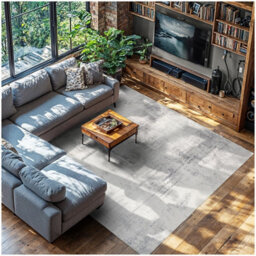 Tectake Washable Rug Nadira - Different Sizes, Abstract Pattern, Synthetic Wool And Felt, Non-Slip 240 X 340 Cm - Beige/grey - thumbnail 1