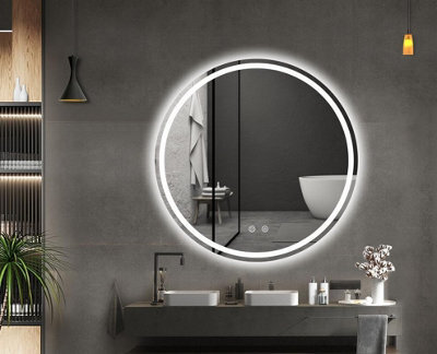 Belofay 600 mm Round Led Illuminated Bathroom Mirror With Touch Sensor, Wall Mounted, Anti-Fog - image 1