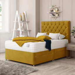 "Bed Choices Windsor Plush Velvet Divan Bed With 2 Drawers And 54"" Headboard" - thumbnail 1