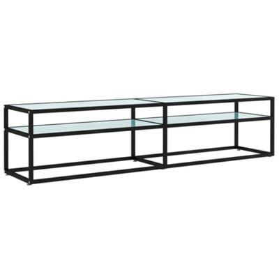 Berkfield Sturdy Tv Cabinet White Marble 180X40X40.5 Cm Tempered Glass - image 1