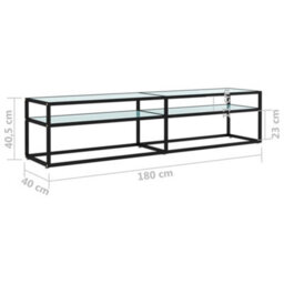Berkfield Sturdy Tv Cabinet White Marble 180X40X40.5 Cm Tempered Glass - thumbnail 7