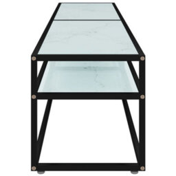 Berkfield Sturdy Tv Cabinet White Marble 180X40X40.5 Cm Tempered Glass - thumbnail 4
