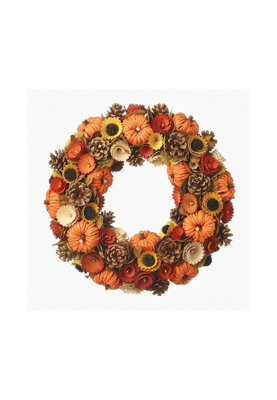 Pumpkin And Sunflower Autumnal Wreath