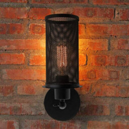 Long Life Lamps Company Vintage Scone Wall Light Black Metal Mesh M0085 - thumbnail 4
