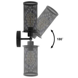 Long Life Lamps Company Vintage Scone Wall Light Black Metal Mesh M0085 - thumbnail 6