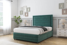 "Sloomy Ashford Emerald Plush Divan Bed Set 2 Drawers Left Side - 26"" Strutted  & 12"" Footboard 3' Single" - thumbnail 2