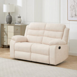 More4Homes Boston 2 Seater Fabric Manual Recliner Sofa (Beige) - thumbnail 1