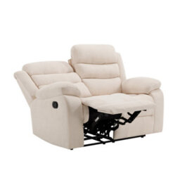 More4Homes Boston 2 Seater Fabric Manual Recliner Sofa (Beige) - thumbnail 4