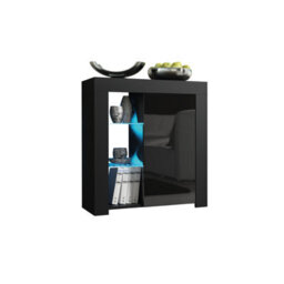 Sideboard Tv Unit Modern Cabinet Cupboard Tv Stand Living Room High Gloss Doors - Black - thumbnail 3