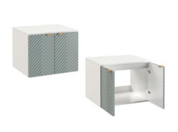 Impact Furniture Bathroom Furniture Set Wall Hung Cabinets 600mm Vanity Unit With Countertop Tallboy Fluted Green Cara - thumbnail 4