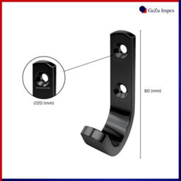 Gezu Impex Wall Hook 185 mm Black Powder Coated Clothes Hook Set Of 28 Wall Mount Hanger For Coat Hat Towel School - thumbnail 2