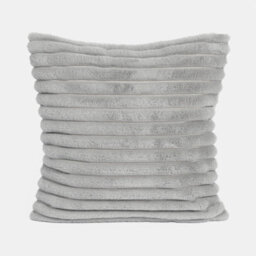 Ohs 2 X Faux Fur Thick Rib Cushion Covers - Grey - thumbnail 5