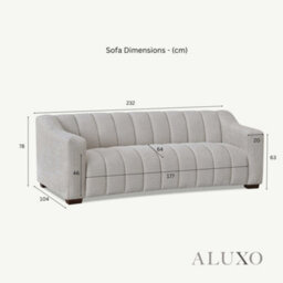 Aluxo Astoria Modern Pearl Boucle 3 Seater Sofa Iron Grey Medium Firm Stitch - thumbnail 5