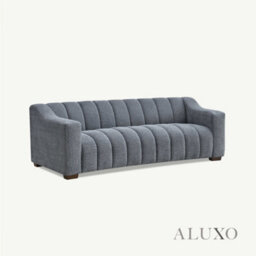 Aluxo Astoria Modern Pearl Boucle 3 Seater Sofa Iron Grey Medium Firm Stitch - thumbnail 7