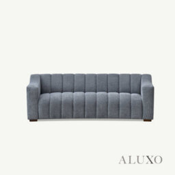 Aluxo Astoria Modern Pearl Boucle 3 Seater Sofa Iron Grey Medium Firm Stitch - thumbnail 6