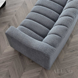 Aluxo Astoria Modern Pearl Boucle 3 Seater Sofa Iron Grey Medium Firm Stitch - thumbnail 3