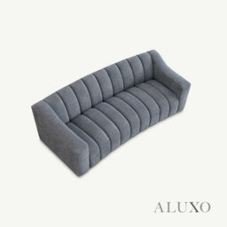 Aluxo Astoria Modern Pearl Boucle 3 Seater Sofa Iron Grey Medium Firm Stitch - thumbnail 9