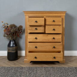 Elm Home And Products Elm Home And Garden's Rustic Solid Oak 4+3 Chest Of Drawers Fully Assembled - thumbnail 2