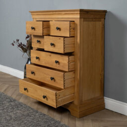 Elm Home And Products Elm Home And Garden's Rustic Solid Oak 4+3 Chest Of Drawers Fully Assembled - thumbnail 4