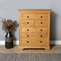 Elm Home And Products Elm Home And Garden's Rustic Solid Oak 4+3 Chest Of Drawers Fully Assembled