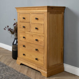 Elm Home And Products Elm Home And Garden's Rustic Solid Oak 4+3 Chest Of Drawers Fully Assembled - thumbnail 3