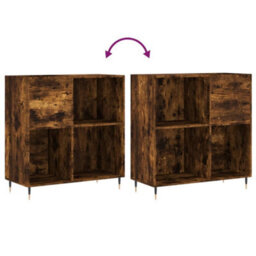 Walplus Record Cabinet Smoked Oak 84.5X38X89 Cm Engineered Wood - thumbnail 7