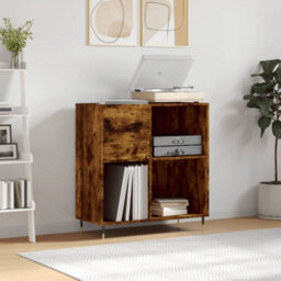 Walplus Record Cabinet Smoked Oak 84.5X38X89 Cm Engineered Wood - thumbnail 1