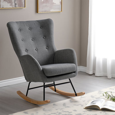 Seconique Hayden Rocking Chair - Dark Grey - image 1