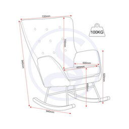 Seconique Hayden Rocking Chair - Dark Grey - thumbnail 8